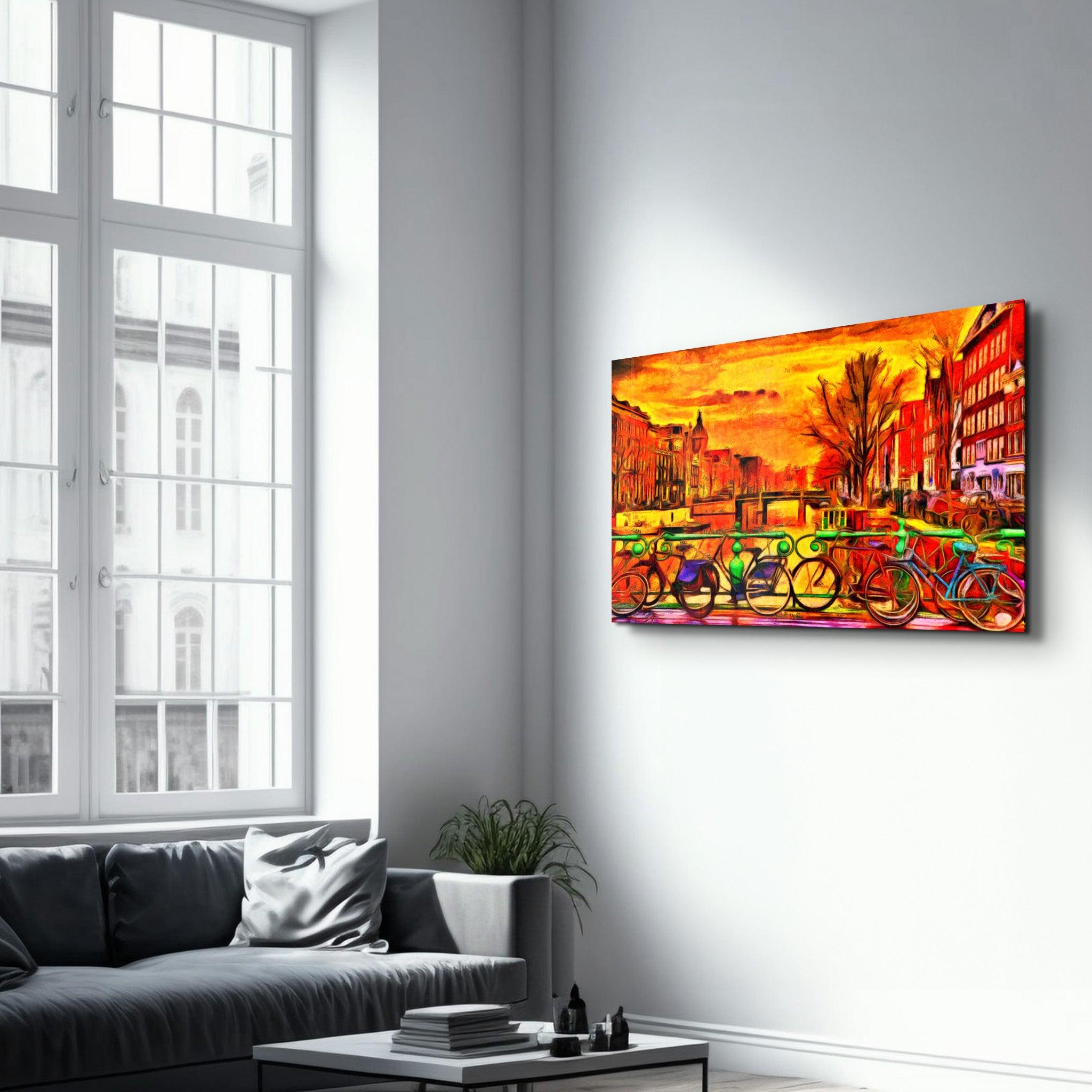 Amsterdam Abstract | Glass Wall Art - Artdesigna