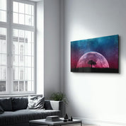 PinkMoon | Glass Wall Art - Artdesigna