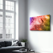 Rainbow Leaves | Glass Wall Art - Artdesigna