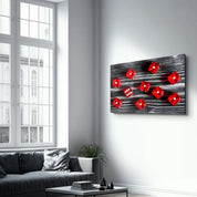 Red Dice | Glass Wall Art - Artdesigna