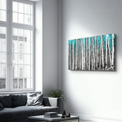 Abstract White Trees V2 | Glass Wall Art - Artdesigna