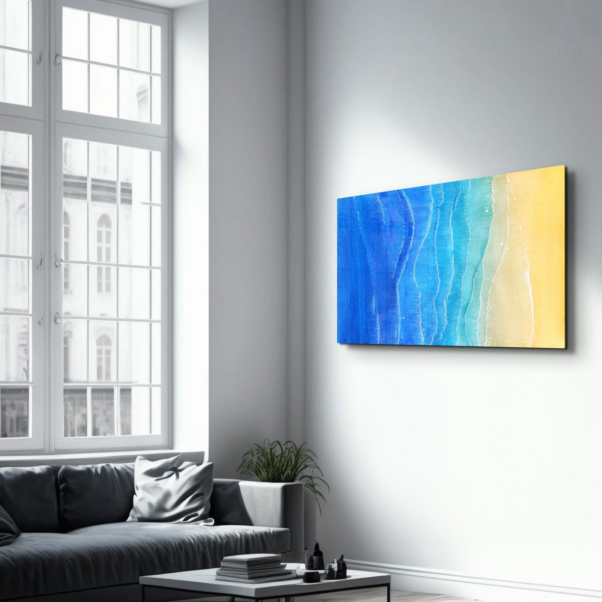 The Beach | Glass Wall Art - Artdesigna