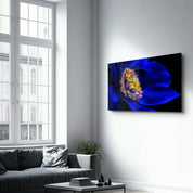 Blue Flower2 | Glass Wall Art - Artdesigna