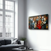 Oil Painting Jazz | Glass Wall Art - Artdesigna