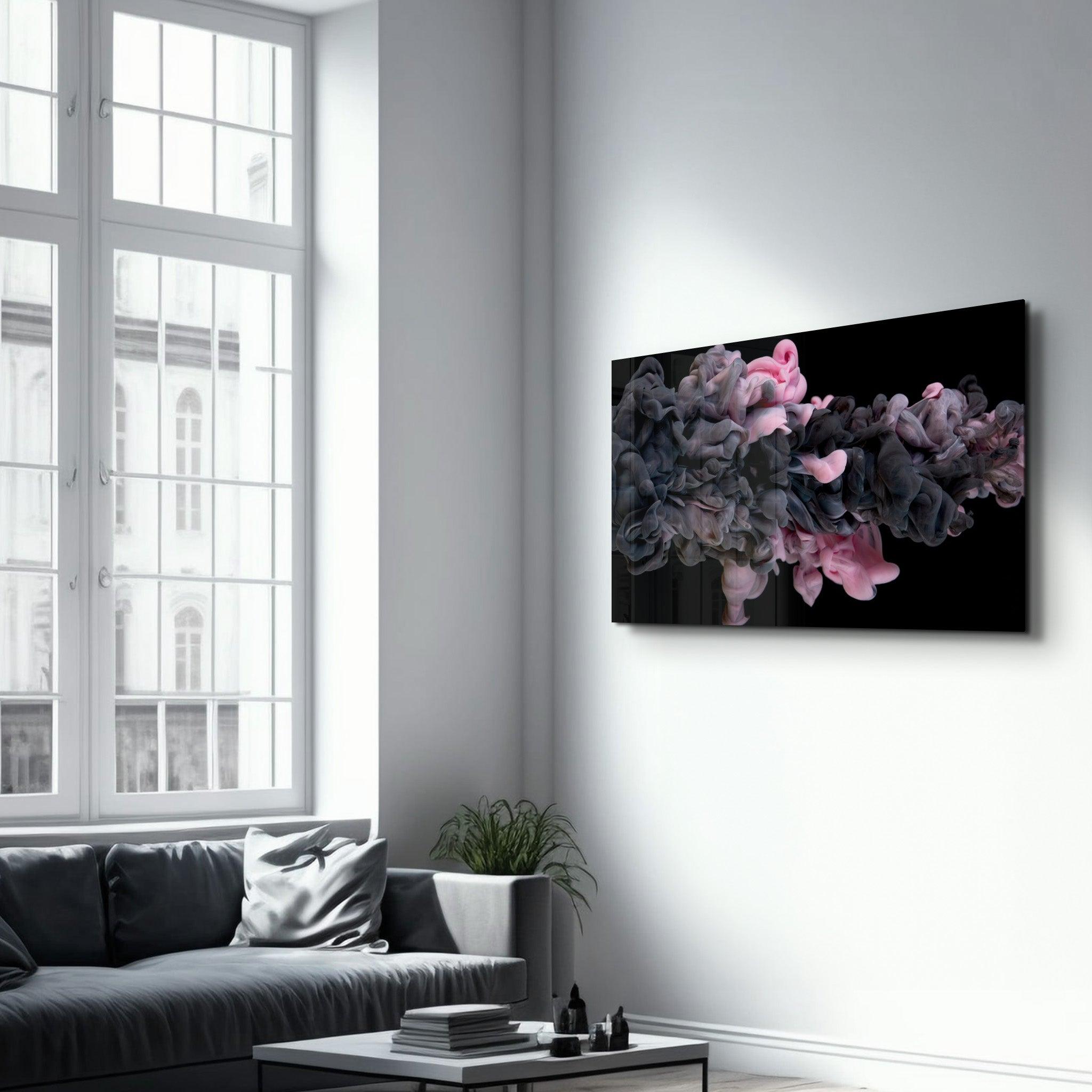 Pink and Gray | Glass Wall Art - Artdesigna