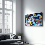 Eyes Abstract | Glass Wall Art - Artdesigna