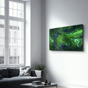 Lava Pattern - Green | Designer's Collection Glass Wall Art - Artdesigna