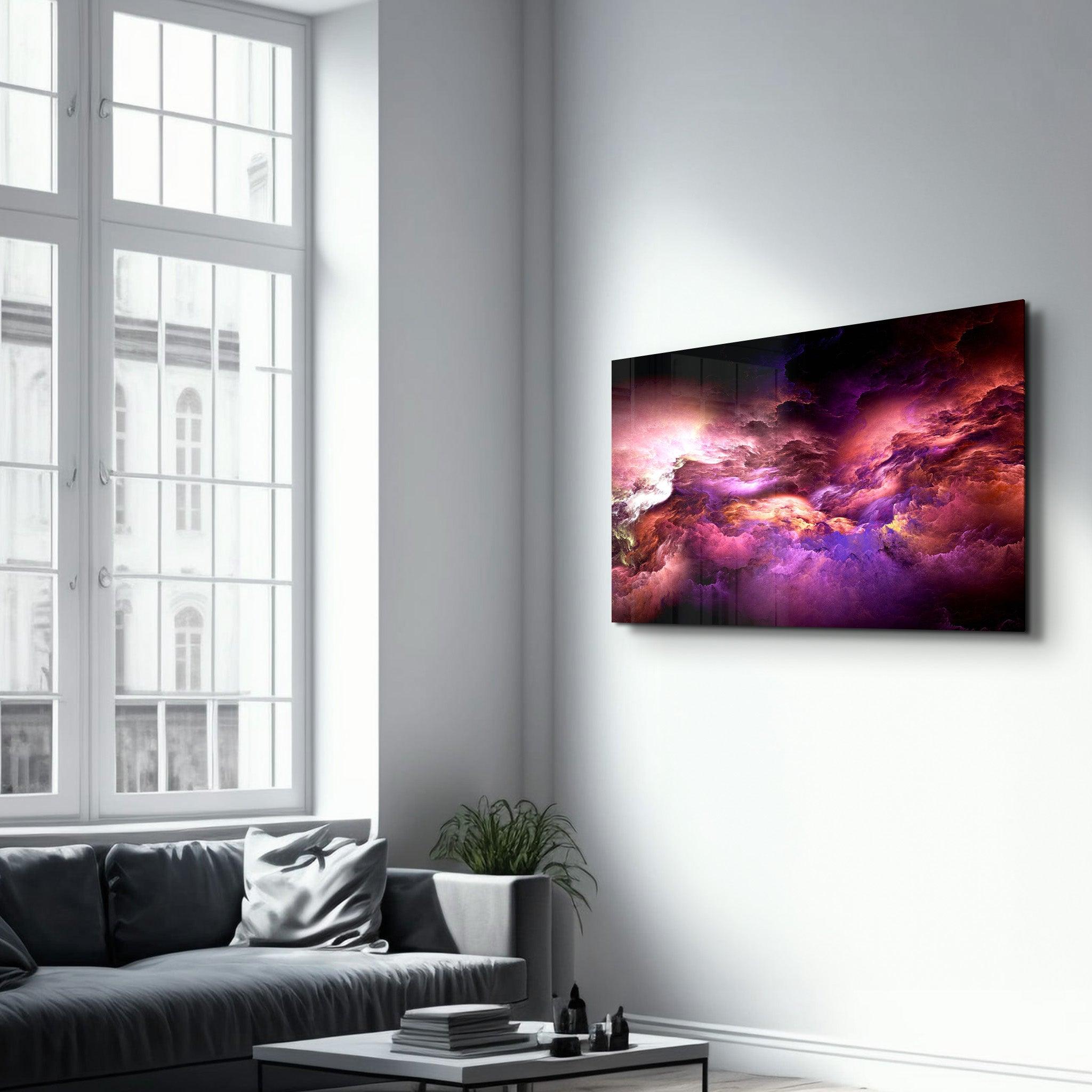 Mystic Sky Purple Tones | Glass Wall Art - Artdesigna