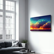 Fire Clouds | Motivational Glass Wall Art - Artdesigna