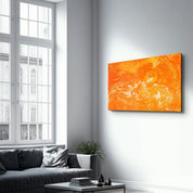 Marble Collection H18 - Orange Juice | Glass Wall Art - Artdesigna