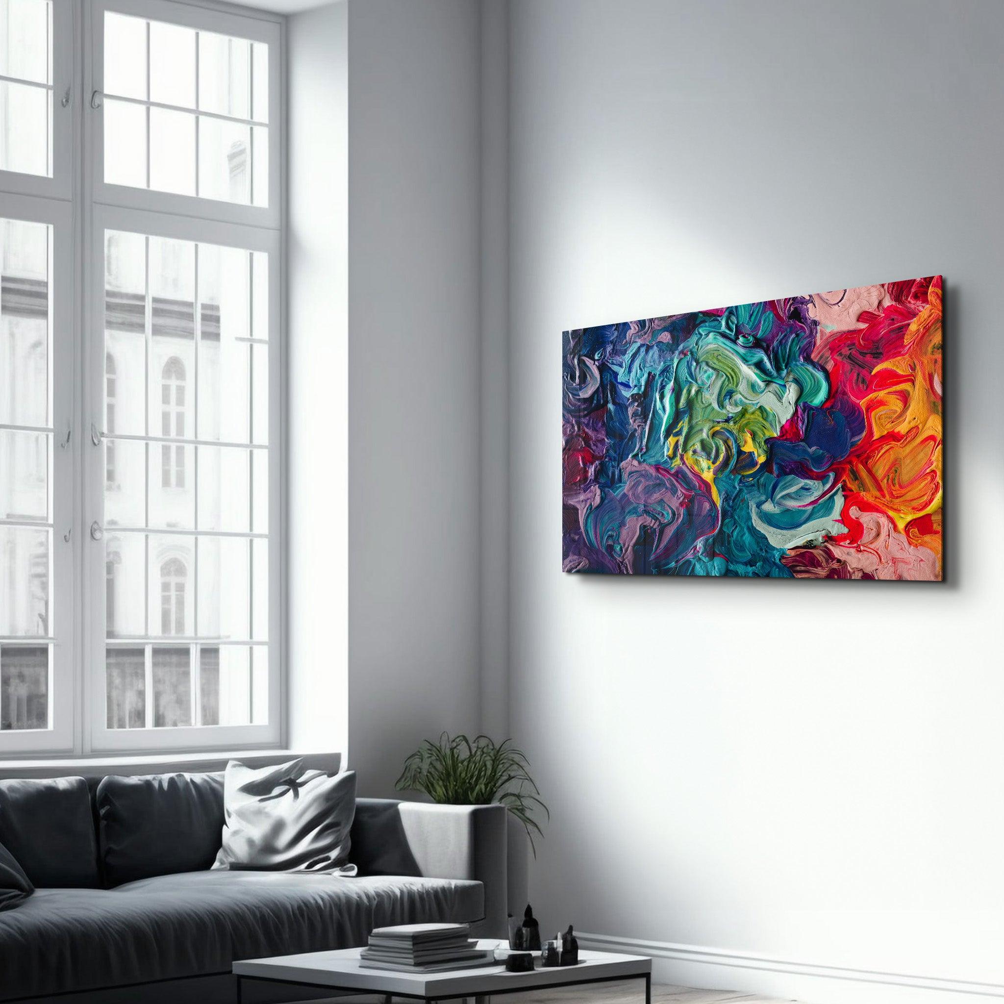 Dance of Oil Paints | Glass Wall Art - Artdesigna