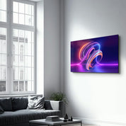 Neon Lines | Glass Wall Art - Artdesigna