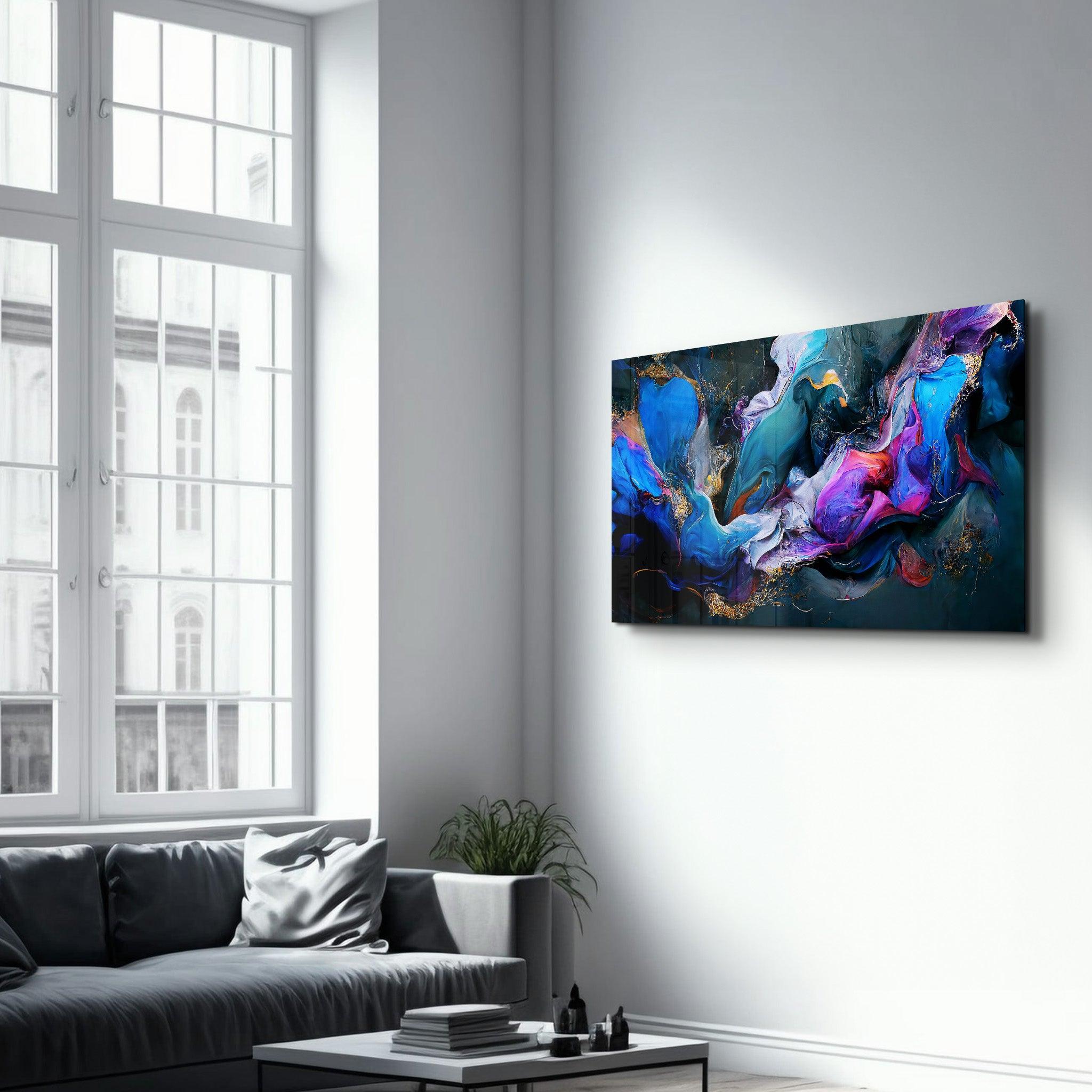 Celestial Waves | Glass Wall Art - Artdesigna