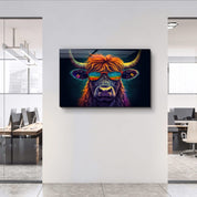 Cool Bull | Designers Collection Glass Wall Art - Artdesigna