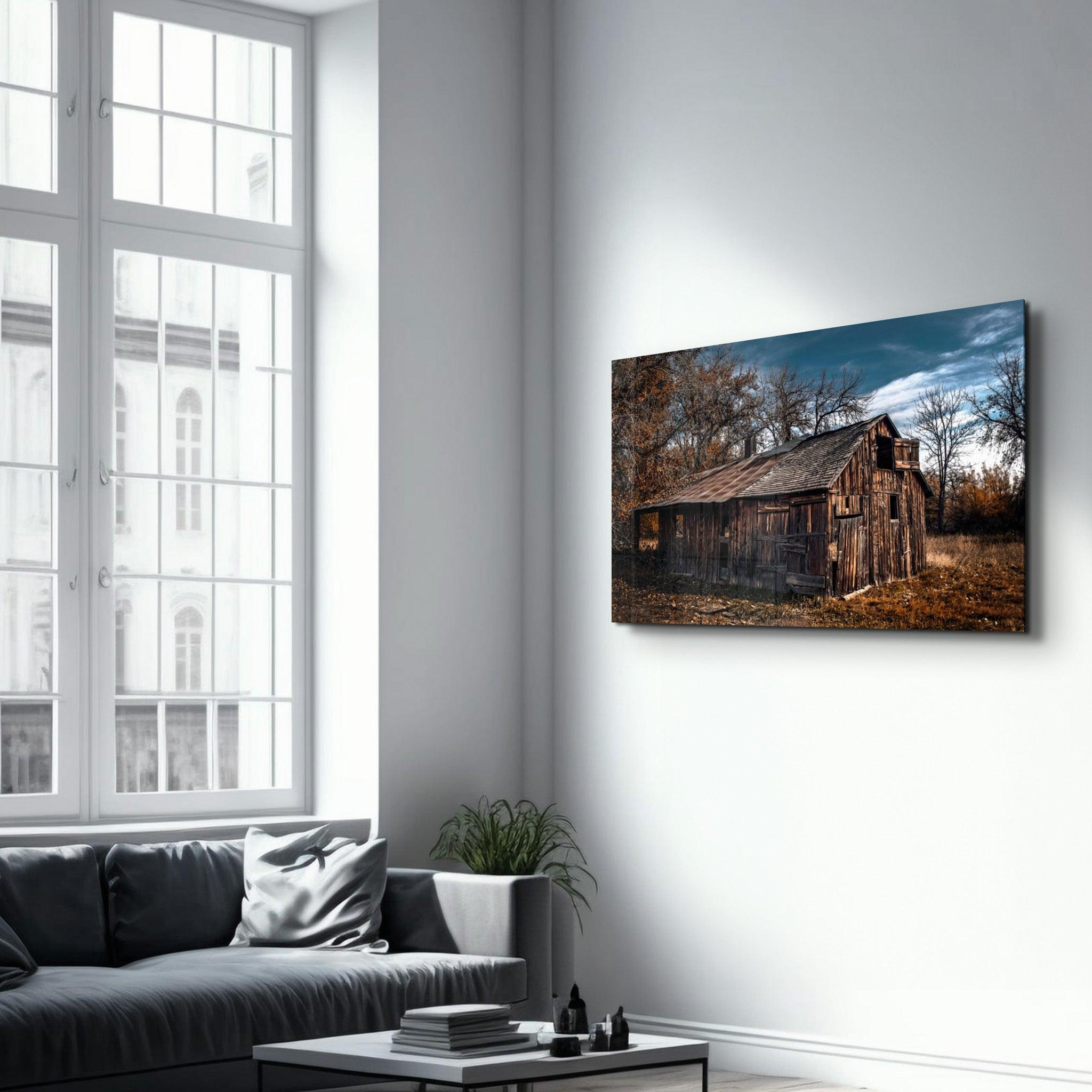 Wooden Old House | Glass Wall Art - Artdesigna