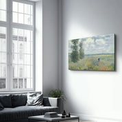 Poppy Fields near Argenteuil (1875) by Claude Monet | Glass Wall Art - Artdesigna