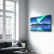 Reflection Of The Northern Lights | Glass Wall Art - Artdesigna