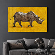 Abstract Rhino | Glass Wall Art - Artdesigna