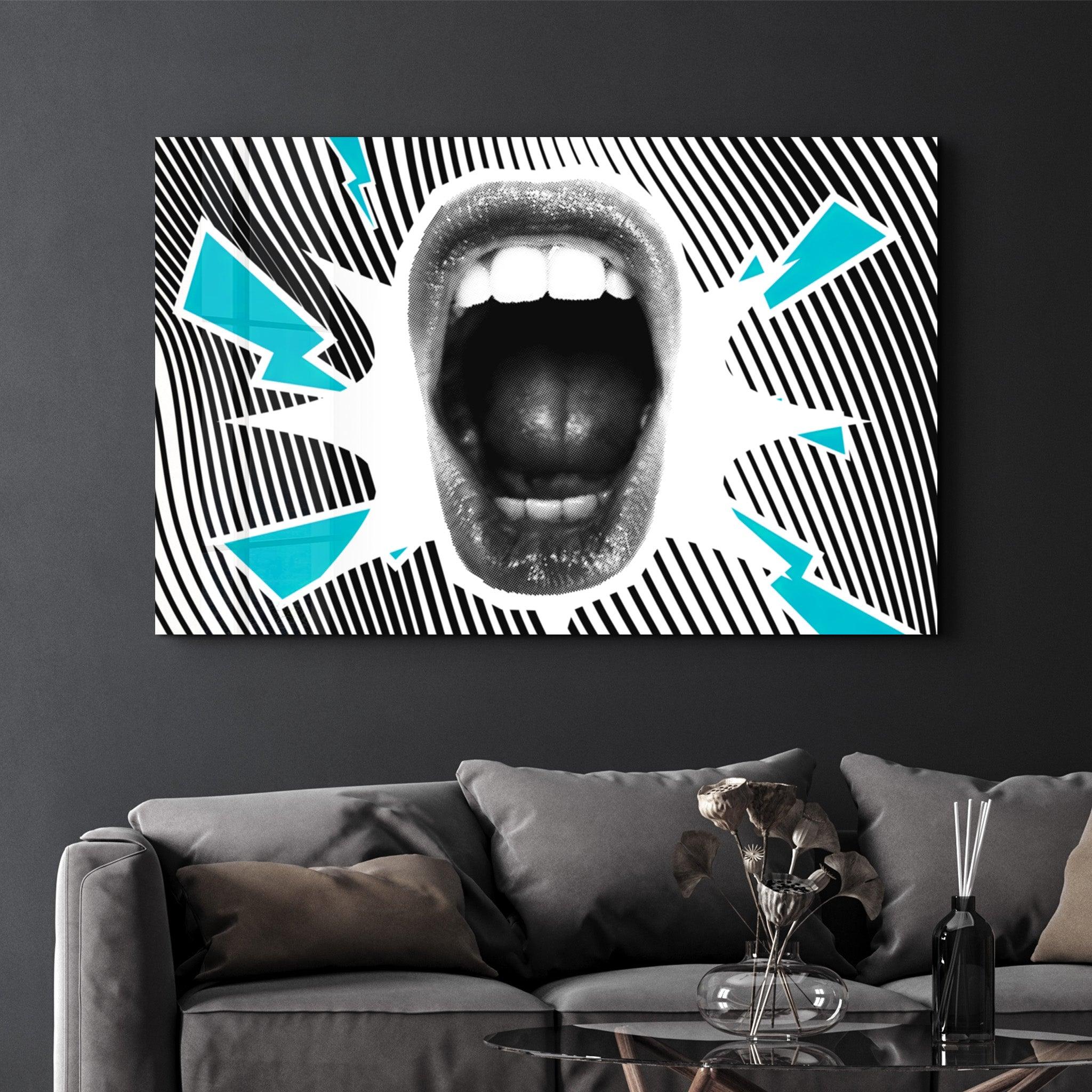 Abstract Scream | Glass Wall Art - Artdesigna