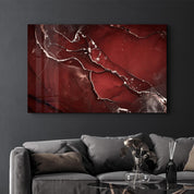 Abstract Red Pattern | Glass Wall Art - Artdesigna