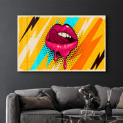 Abstract Pink Lips | Glass Wall Art - Artdesigna