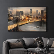 Oil Painting Bridge | Glass Wall Art - Artdesigna