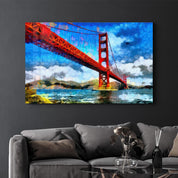 Abstract Colorful Bridge | Glass Wall Art - Artdesigna