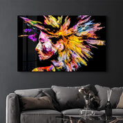 Abstract Colorful Woman Portrait V1 | Glass Wall Art - Artdesigna