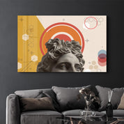 Abstract Shapes and Statue | Glass Wall Art - Artdesigna