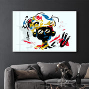 Abstract Colorful Kid | Glass Wall Art - Artdesigna