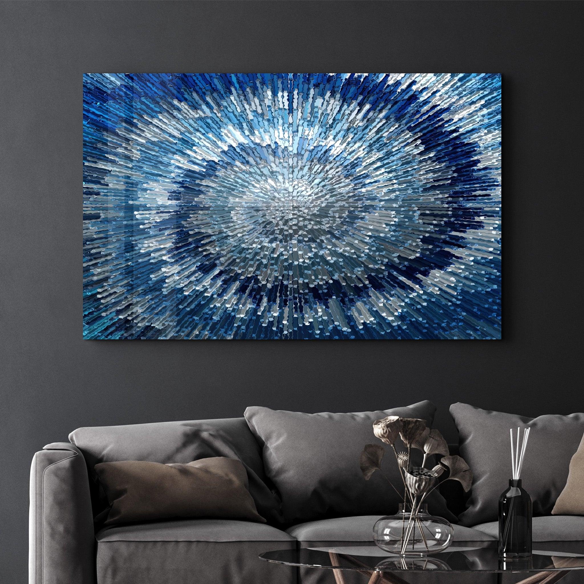 Shades Of Blue | Glass Wall Art - Artdesigna