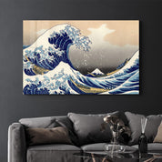 The Great Wave off Kanagawa (1829) by Hokusai | Glass Wall Art - Artdesigna