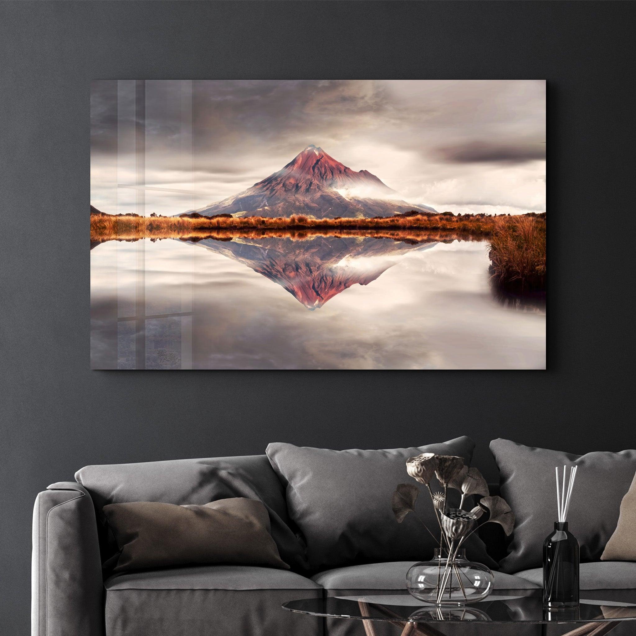 The Extinct Volcano | Glass Wall Art - Artdesigna