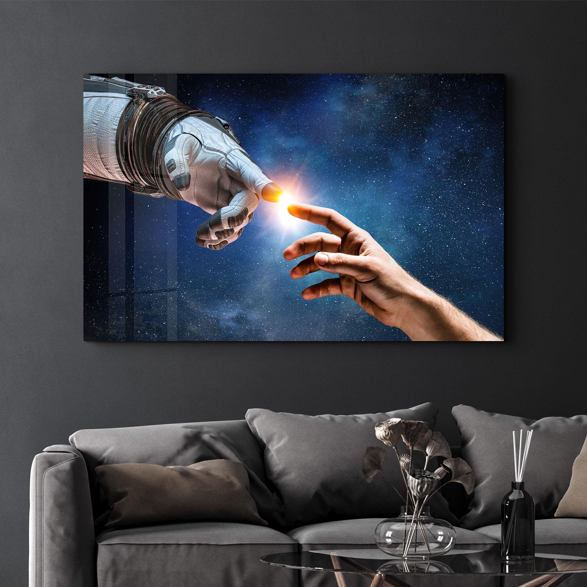 Astronaut Creation | Glass Wall Art - Artdesigna