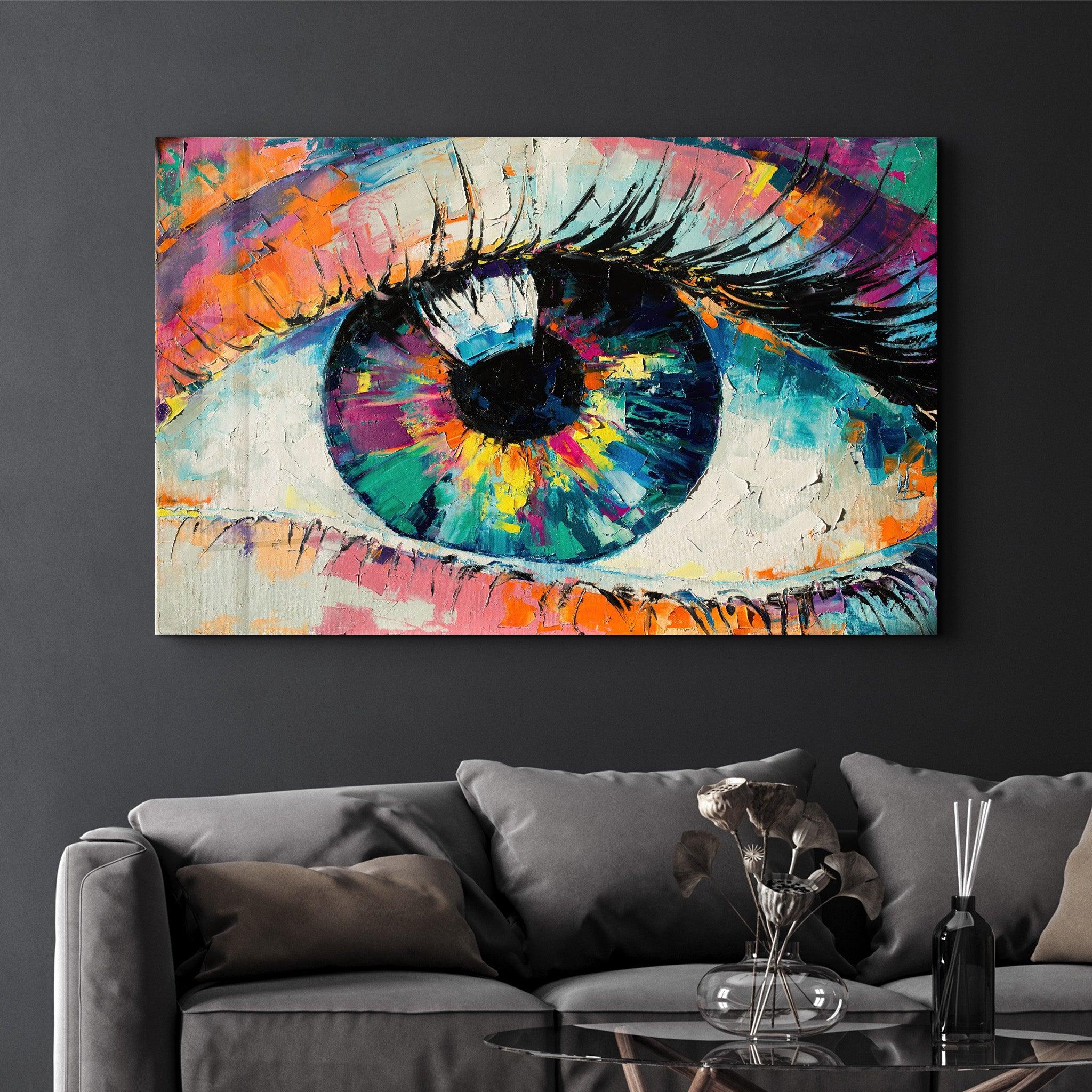 Eye In Colors V2 | Glass Wall Art - Artdesigna