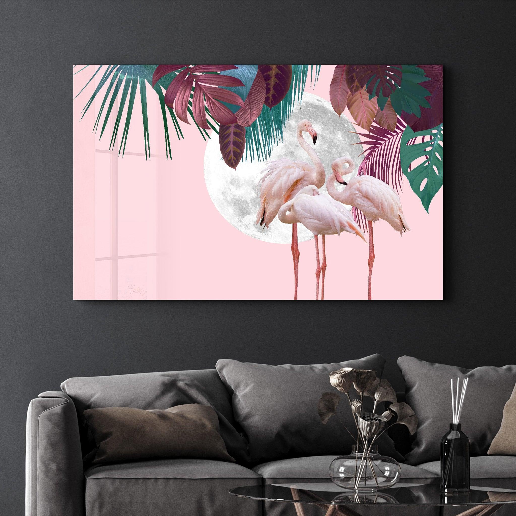 Greater Flamingo | Glass Wall Art - Artdesigna