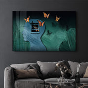 Beauty Of Butterflies In The Mind | Glass Wall Art - Artdesigna