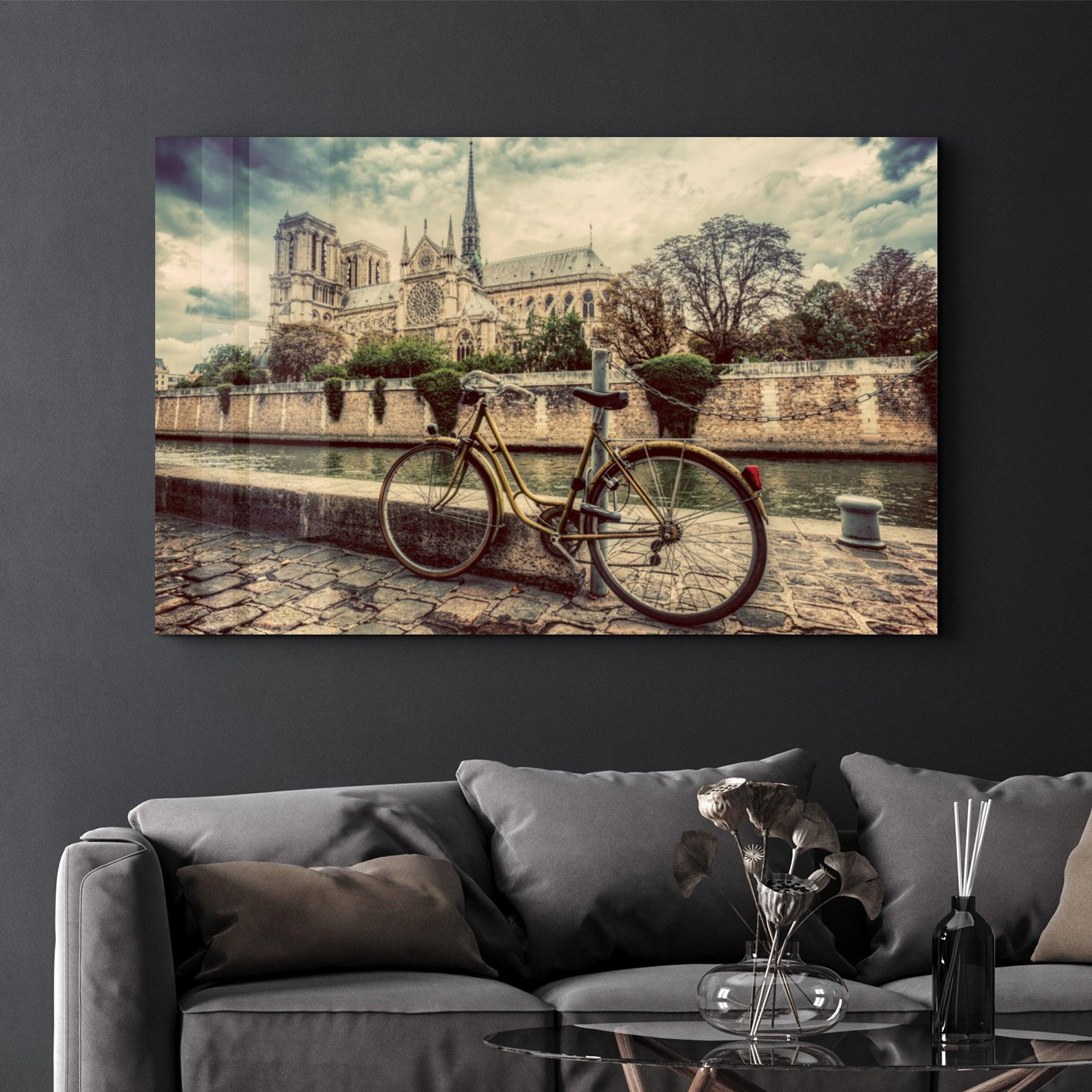 Bicycle | Glass Wall Art - Artdesigna