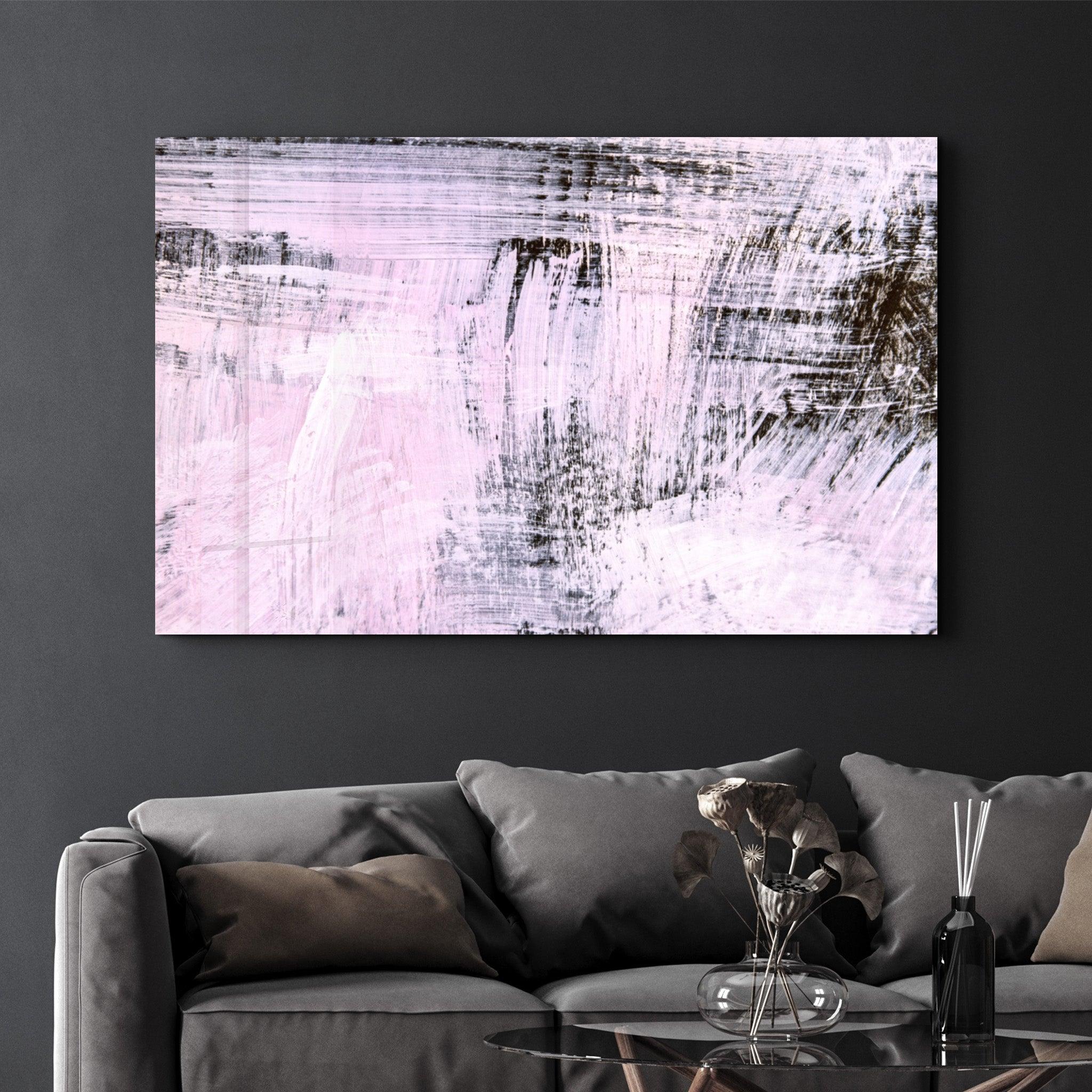 Pink Touch | Glass Wall Art - Artdesigna