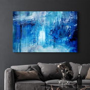 Blue Fall | Glass Wall Art - Artdesigna