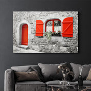 Red Door | Glass Wall Art - Artdesigna