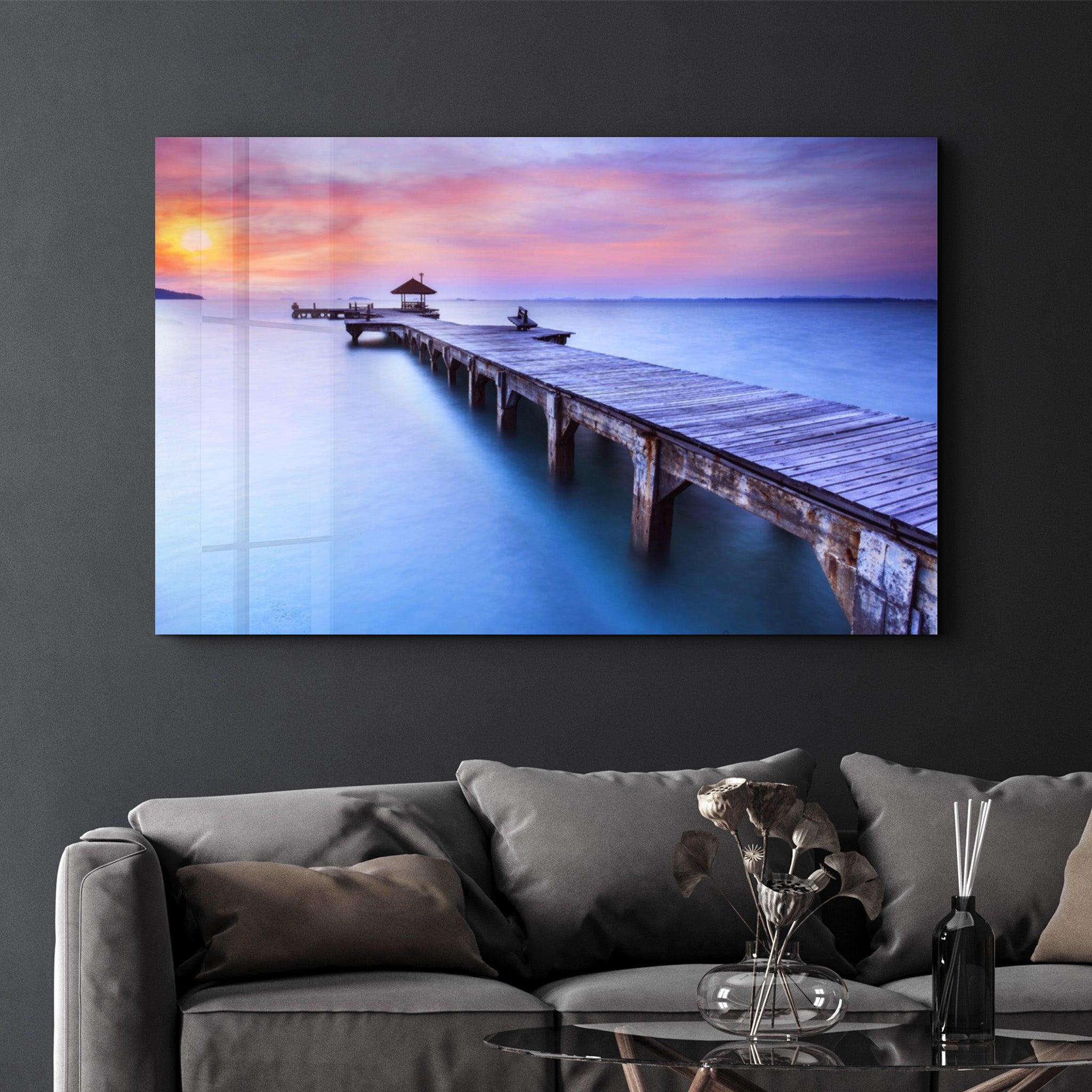 Pier 3 | Glass Wall Art - Artdesigna