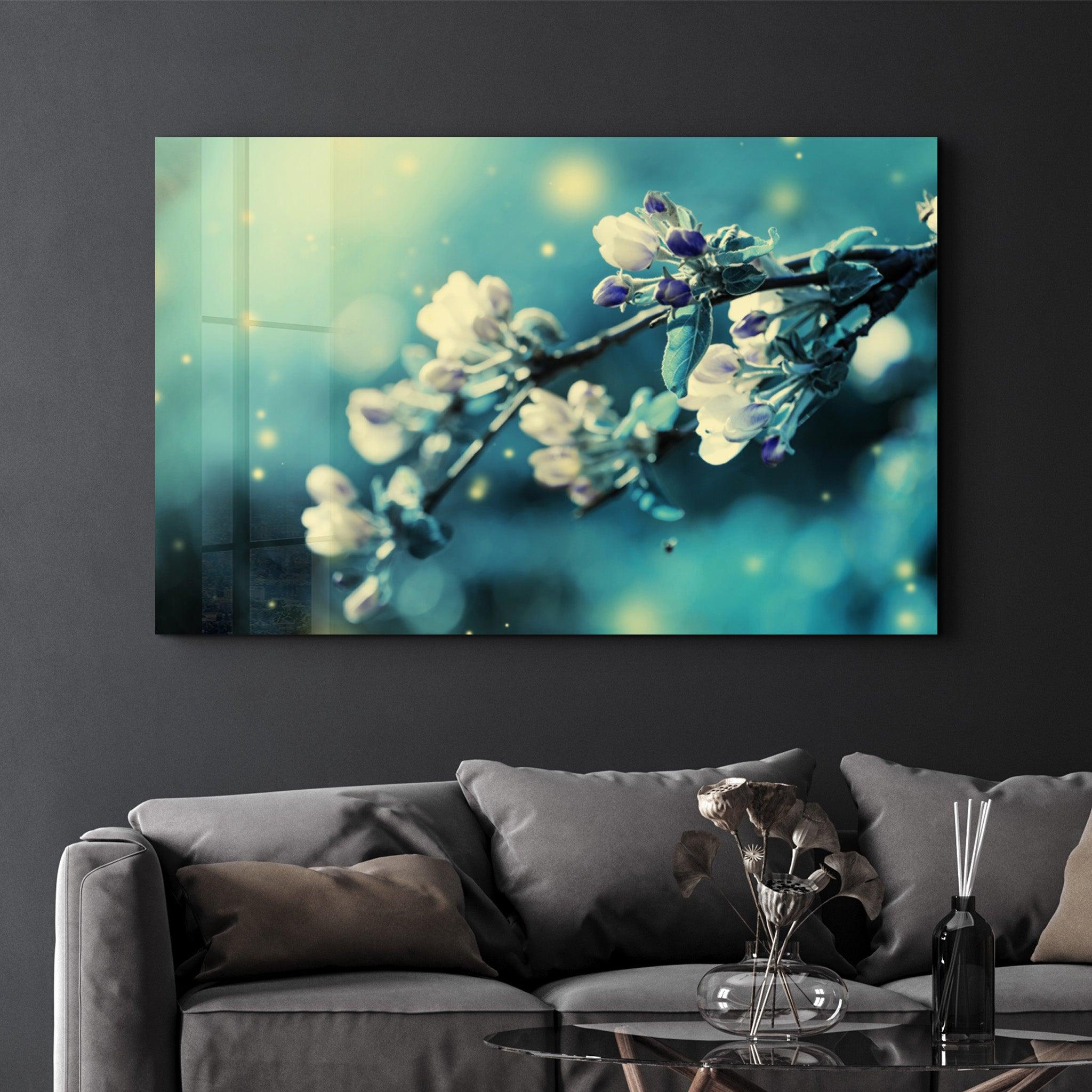 Spring Blossoms | Glass Wall Art - Artdesigna