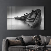 Shipwreck | Glass Wall Art - Artdesigna