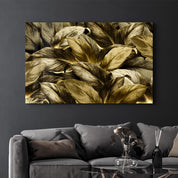 Yellow Leaf | Glass Wall Art - Artdesigna