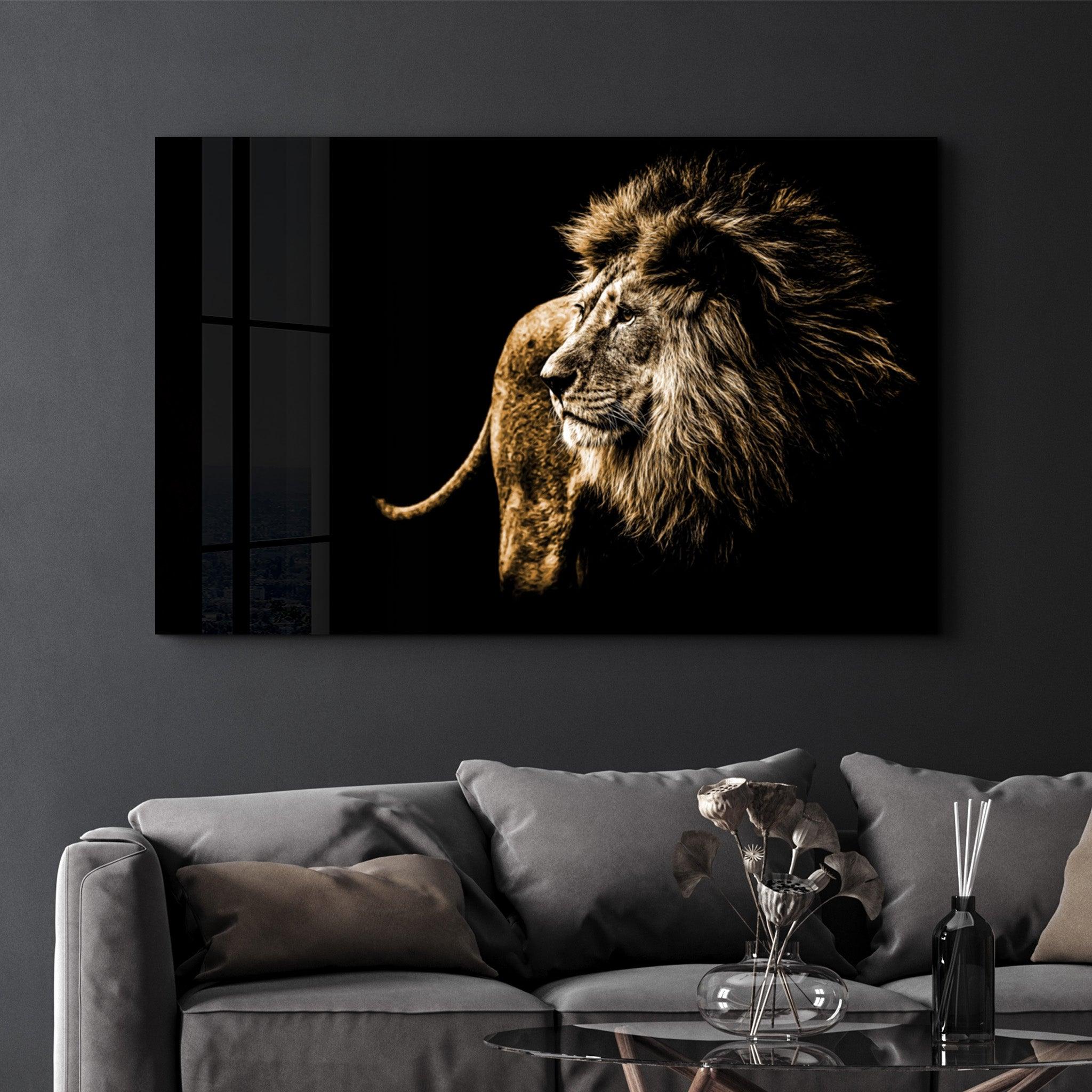 Golden Majesty | Glass Wall Art - Artdesigna