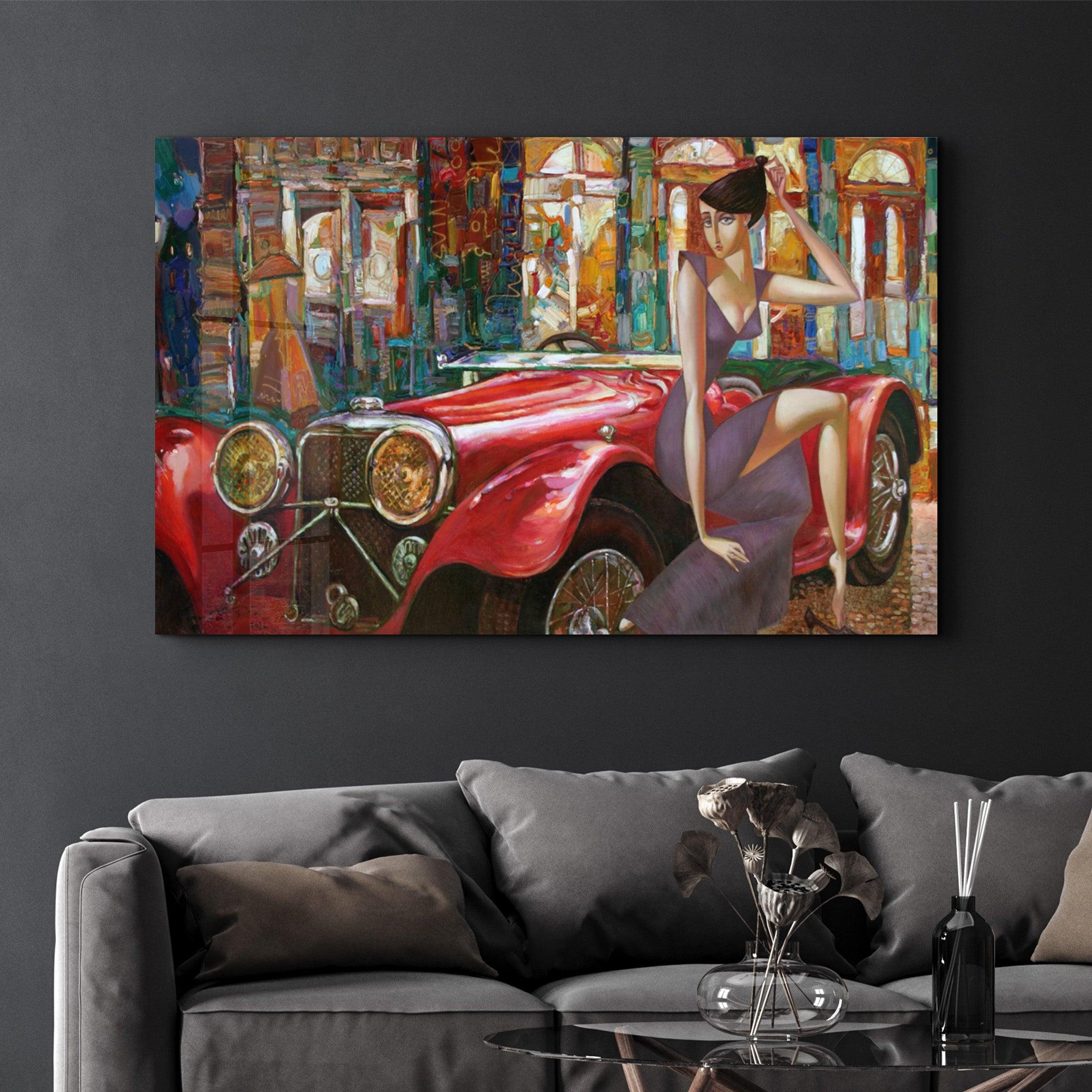 Car | Glass Wall Art - Artdesigna