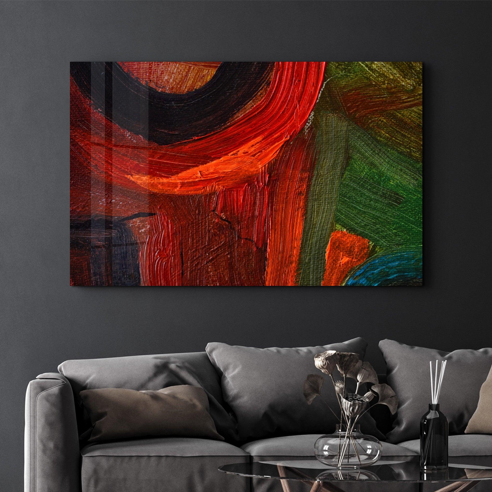 Red Ways | Glass Wall Art - Artdesigna