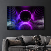 Neon Circle | Glass Wall Art - Artdesigna