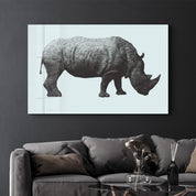 Rhino | Glass Wall Art - Artdesigna